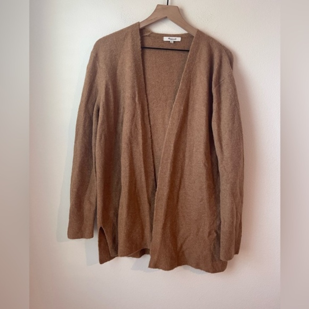 Madewell Nylon Merino/Alpaca wool open‎ front cardigan Tan Size M